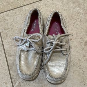 Girls gold Sperry Top-Sider shoes